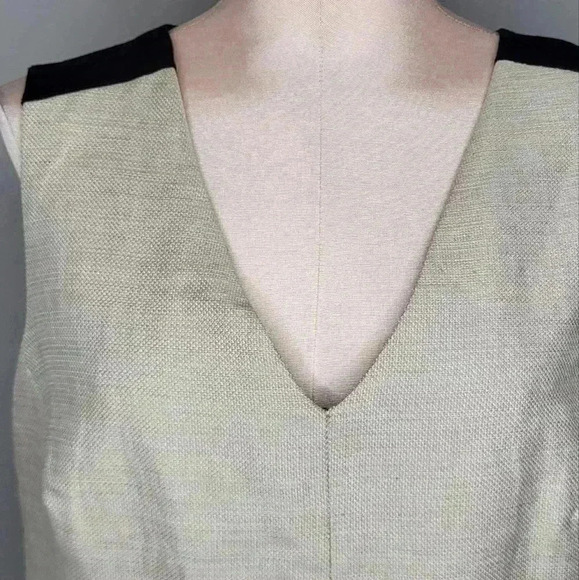 Ann Taylor NWT Sheath V Neck Dress New Cotton Linen Womens Size 14 - Picture 2 of 8